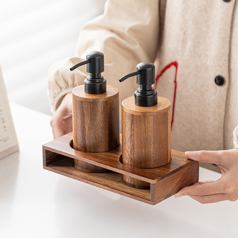 Luxury Skincare Bottles - Botol kosong tipe tekan dari kayu